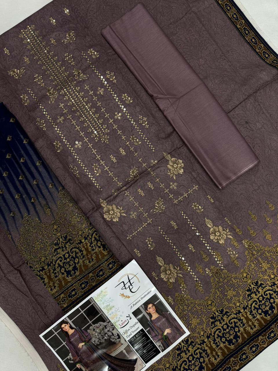 Hajra Eman Chiffon Dupatta Lawn 3pc Unstitch