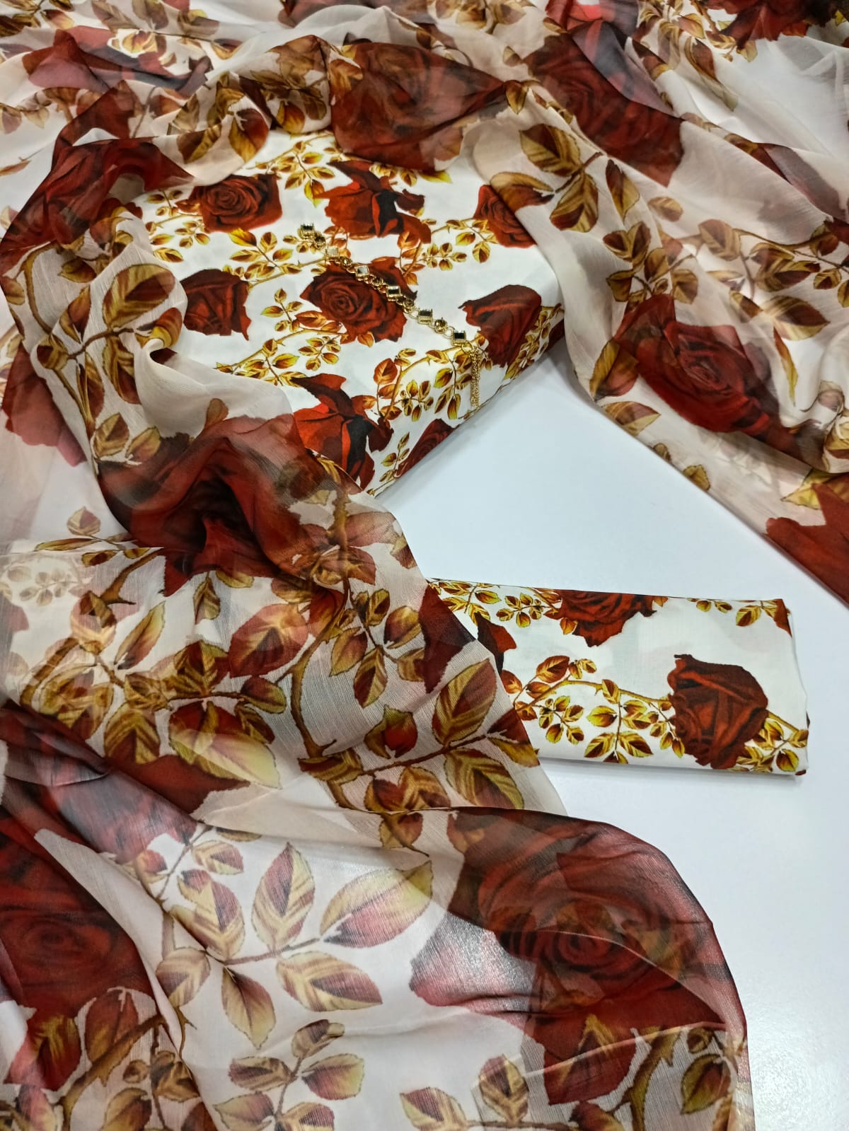 Swiss Digital Print 3pc With Neckline 1