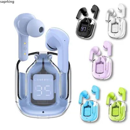Air31 Earbuds Wireless WITHOUT POUCH Crystal Transparent Bluetooth 5.3 | LED Digital Display air