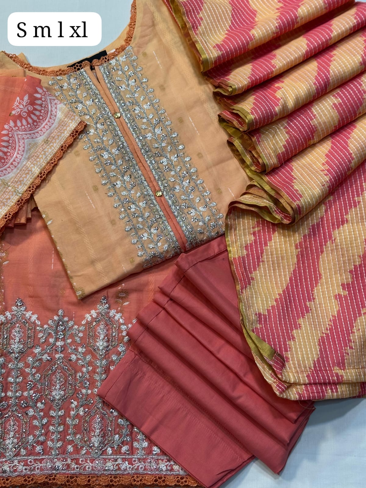 Jacquard Embroidered Stitch 3pc