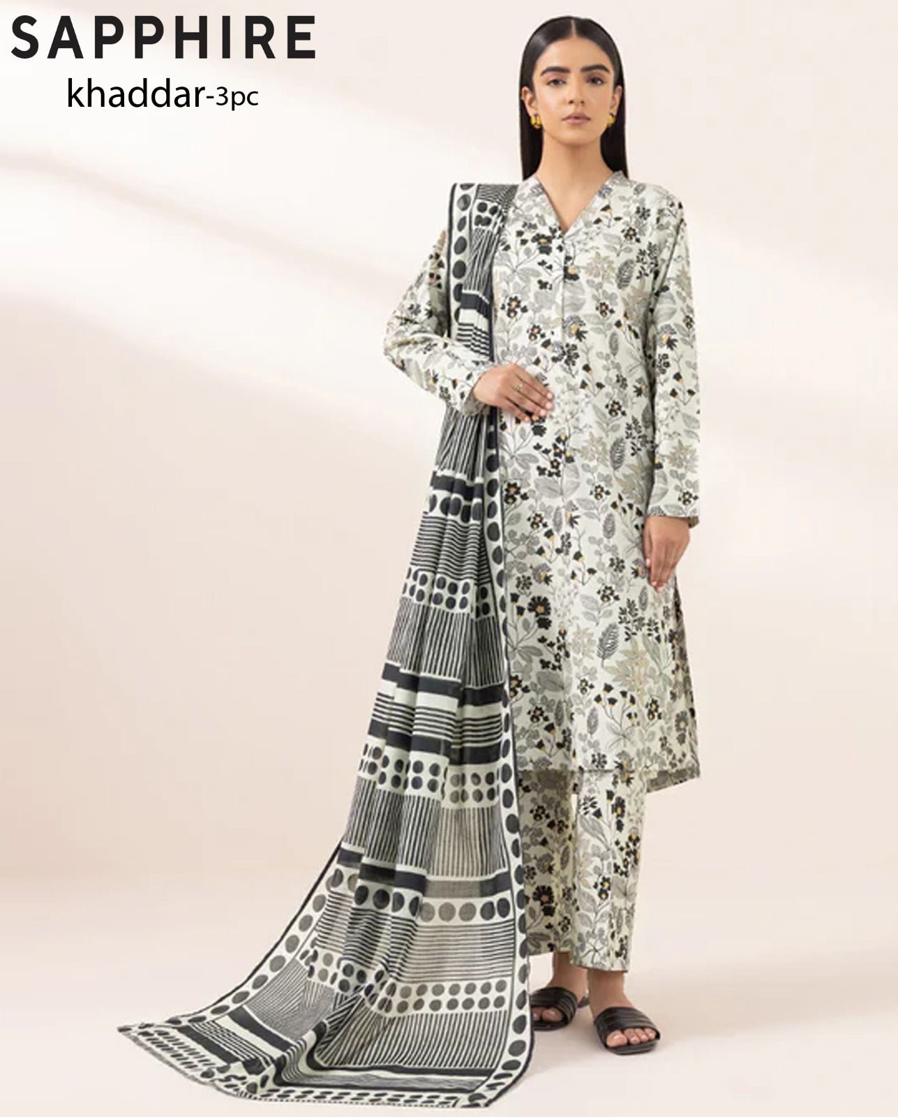 Sapphire Khaddar 3pc M Prints
