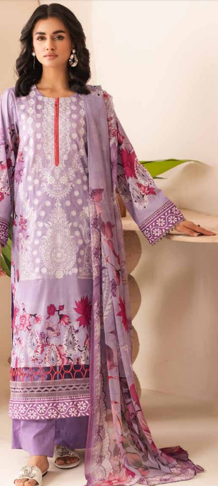 💯 Original Johra Embroidered Lawn 3pc