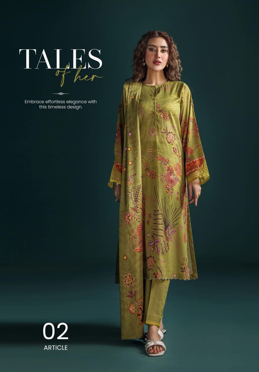 💯 Original Zoe & Pop by Gull Jee Lawn 3pc