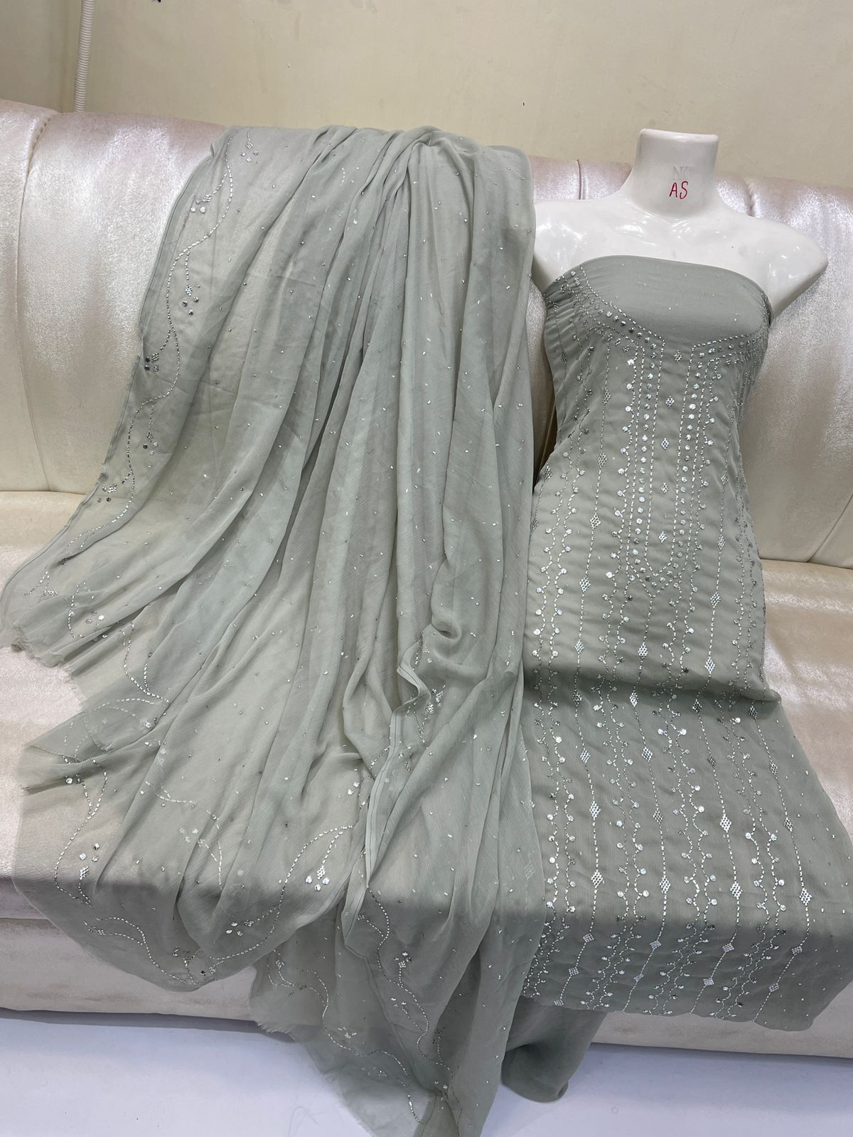 Bamber Chiffon Kamdani 2pc Unstitch 💞