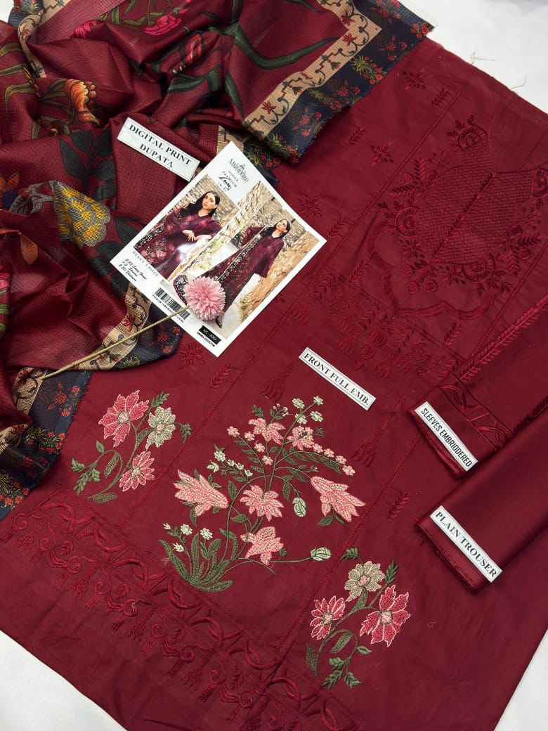 *PRESENTING MARIA.B. MOST TRENDING NOW AVAILABLE*   *New Arrival Special Eid Collection* Fabric 3PC
