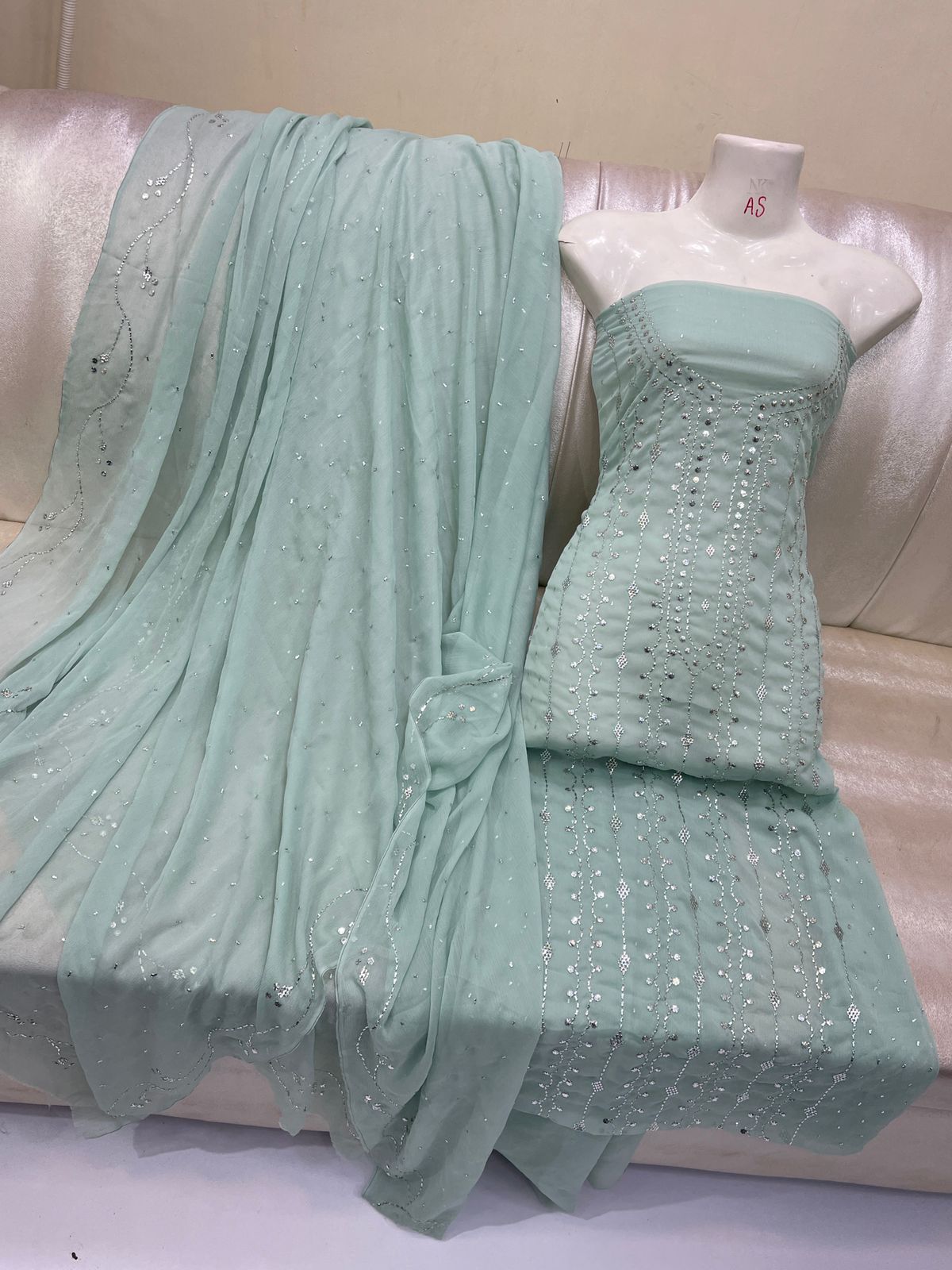 Bamber Chiffon Kamdani 2pc Unstitch 💞
