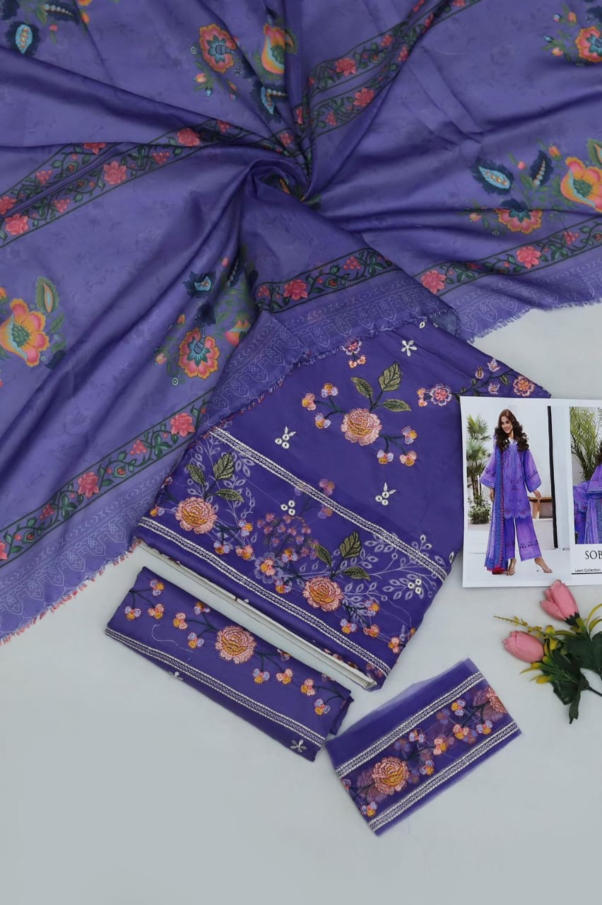 Lawn Embroidered 3pc Replica 10