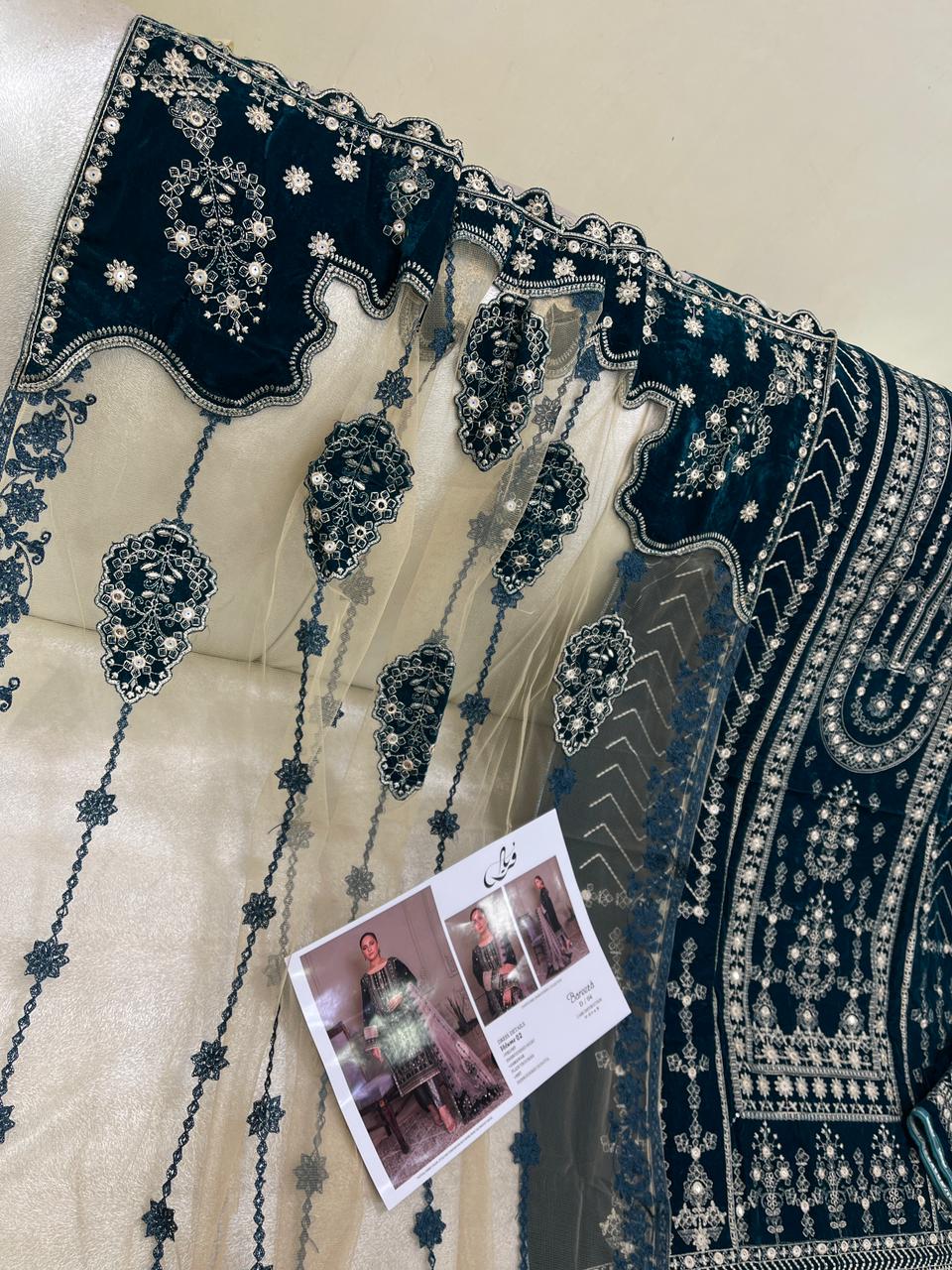 9K Micro Velvet 3pc Resham Work