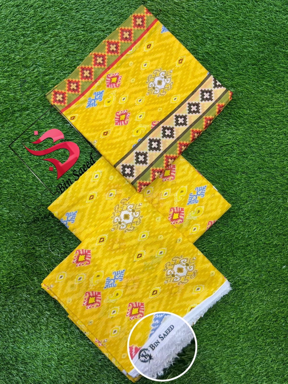 💯 Bin Saeed 3pc Lawn Unstitch