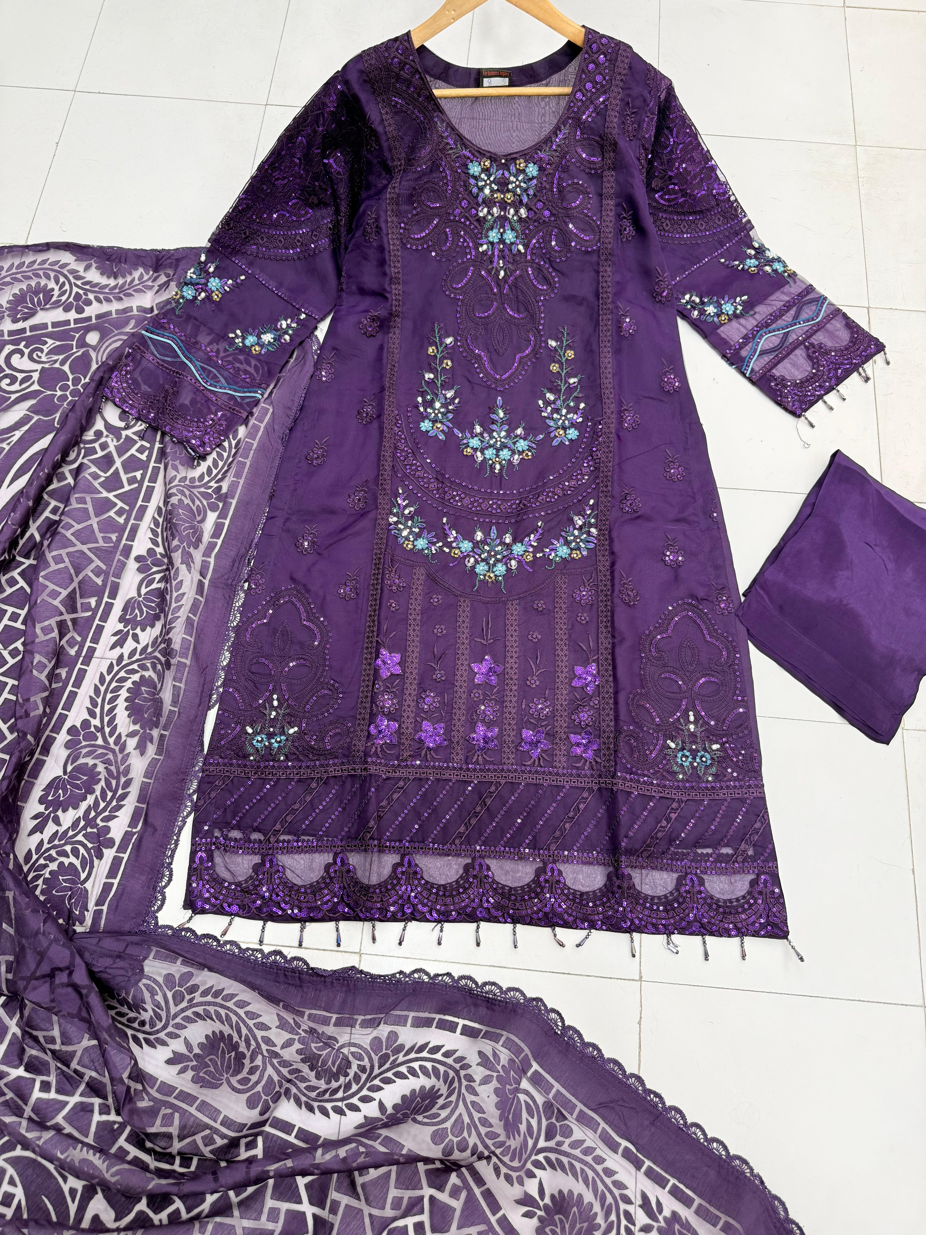 Semi Formal Stitch Organza 3pc
