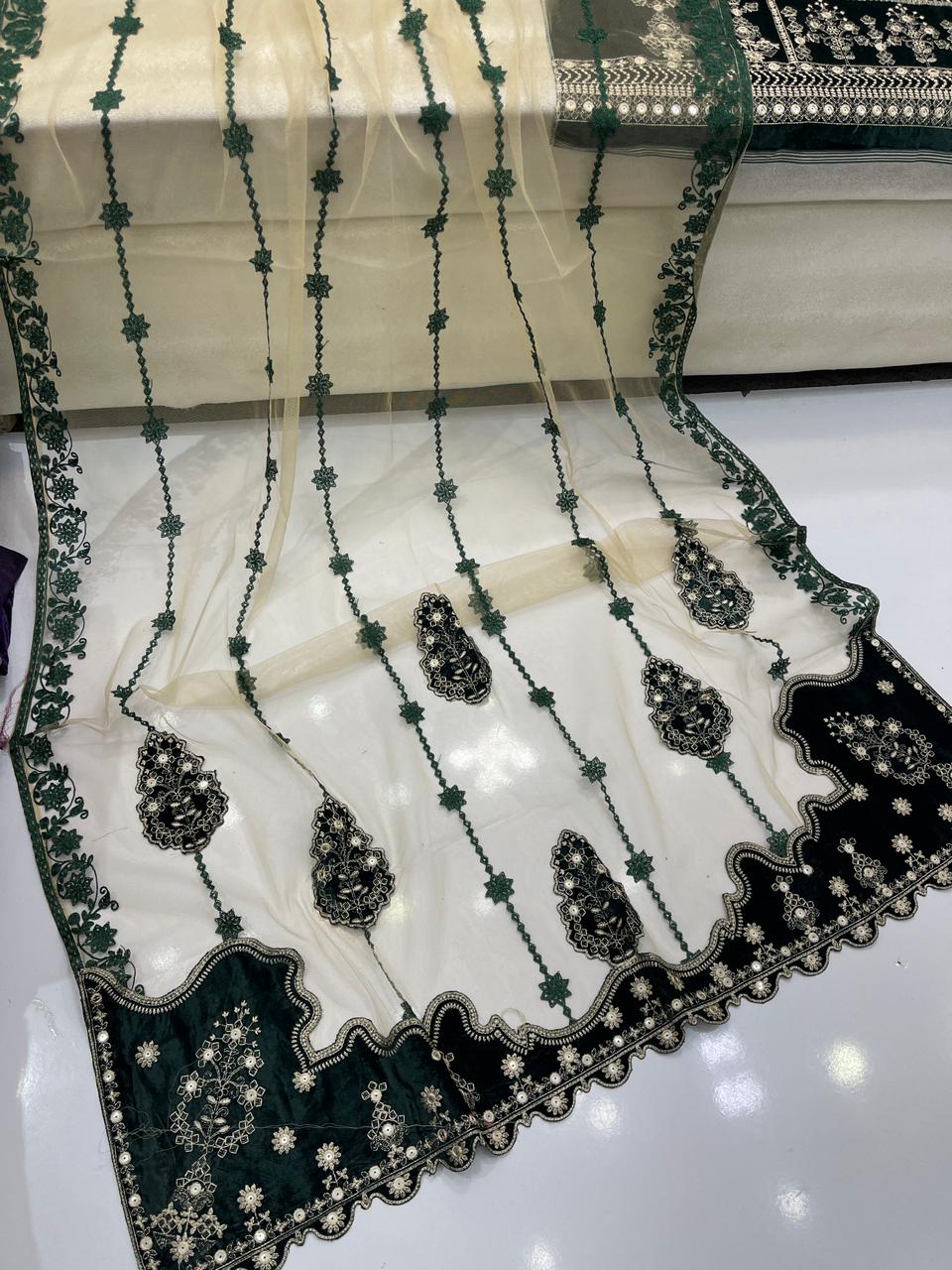 9K Micro Velvet 3pc Resham Work