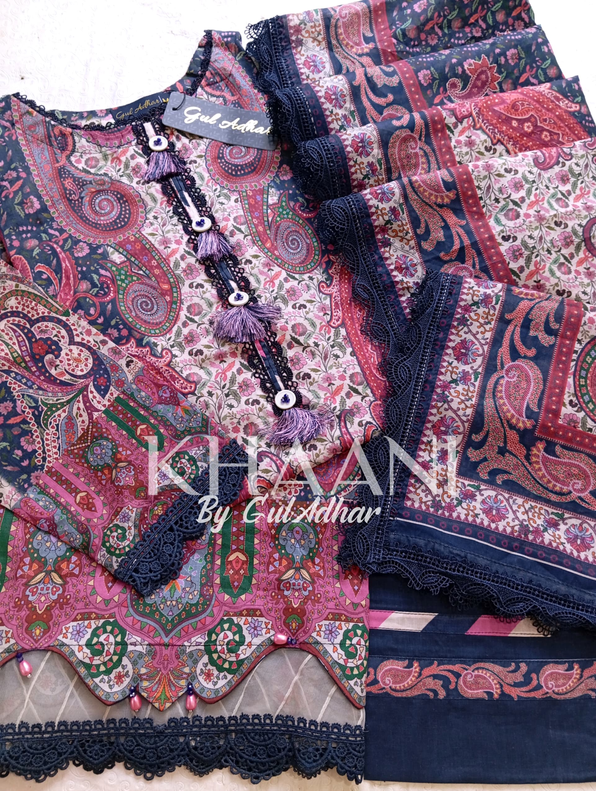 💯 Khaani Premium Lawn Stitch 3pc