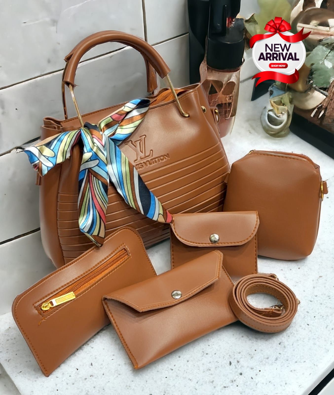 Most Demanded LV 5 Pcs Bag Set For Girls 🎀