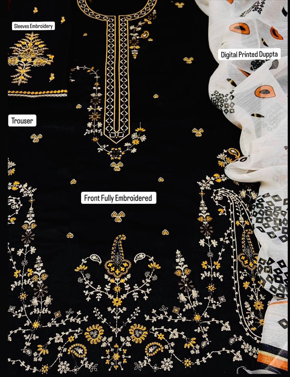 Mix Brand Replicas 3pc Embroidered