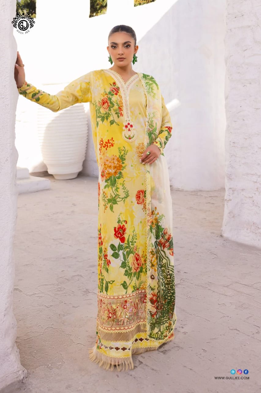💯 Original Ziva by Gull Jee Lawn 3pc 1