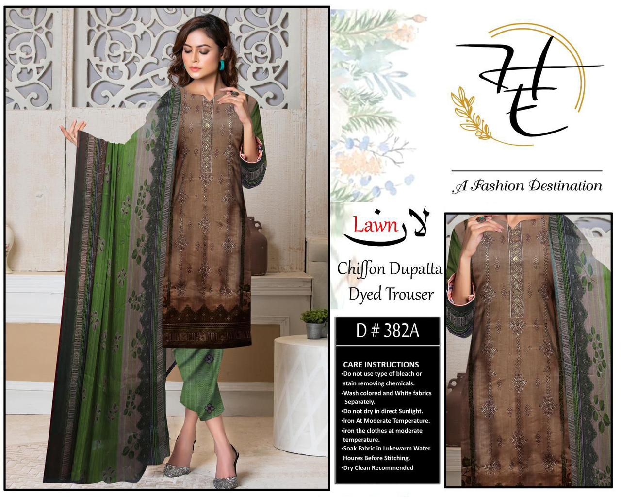 Hajra Eman Chiffon Dupatta Lawn 3pc Unstitch