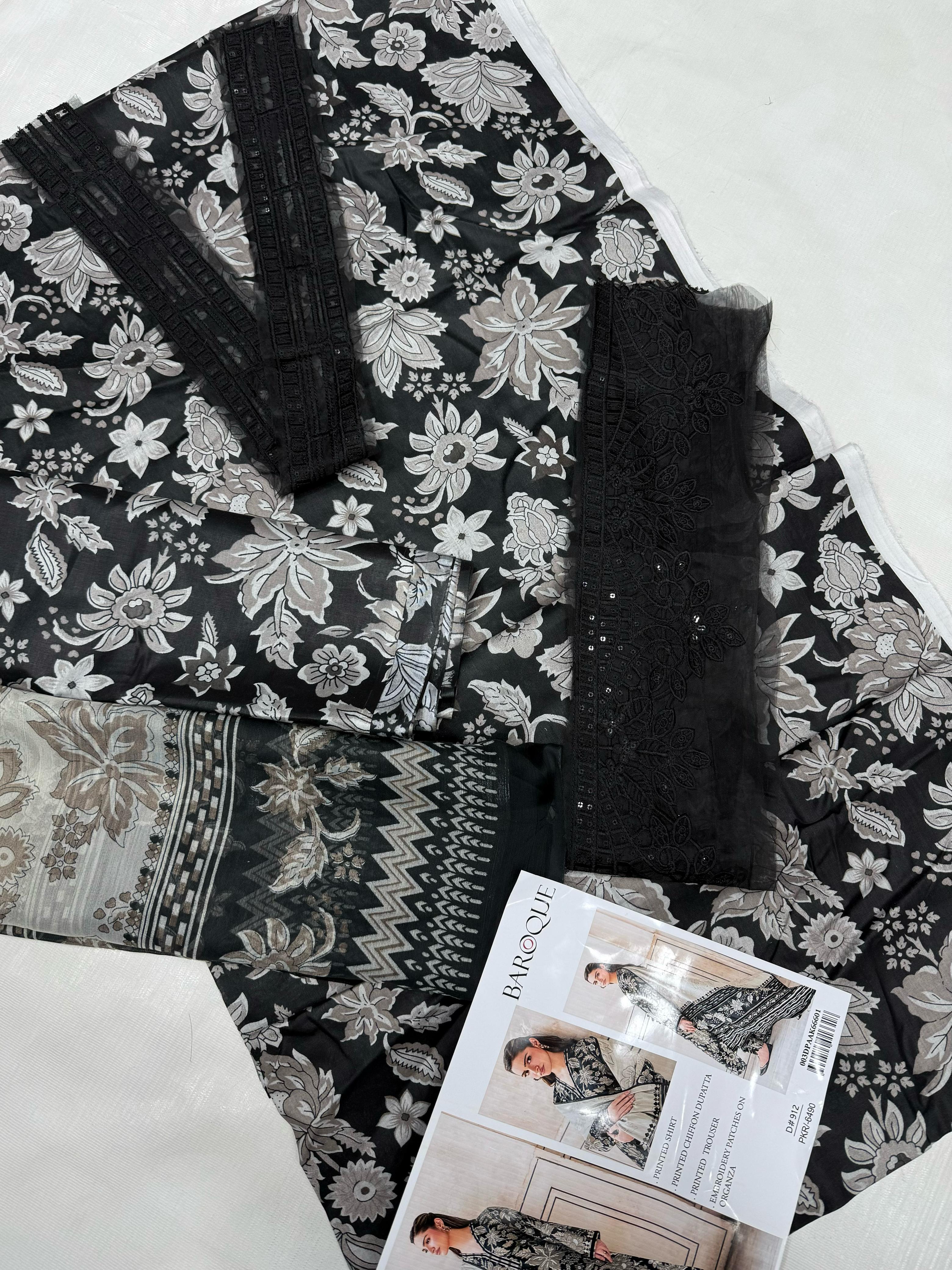 Baroque Lawn 3pc Replica 9