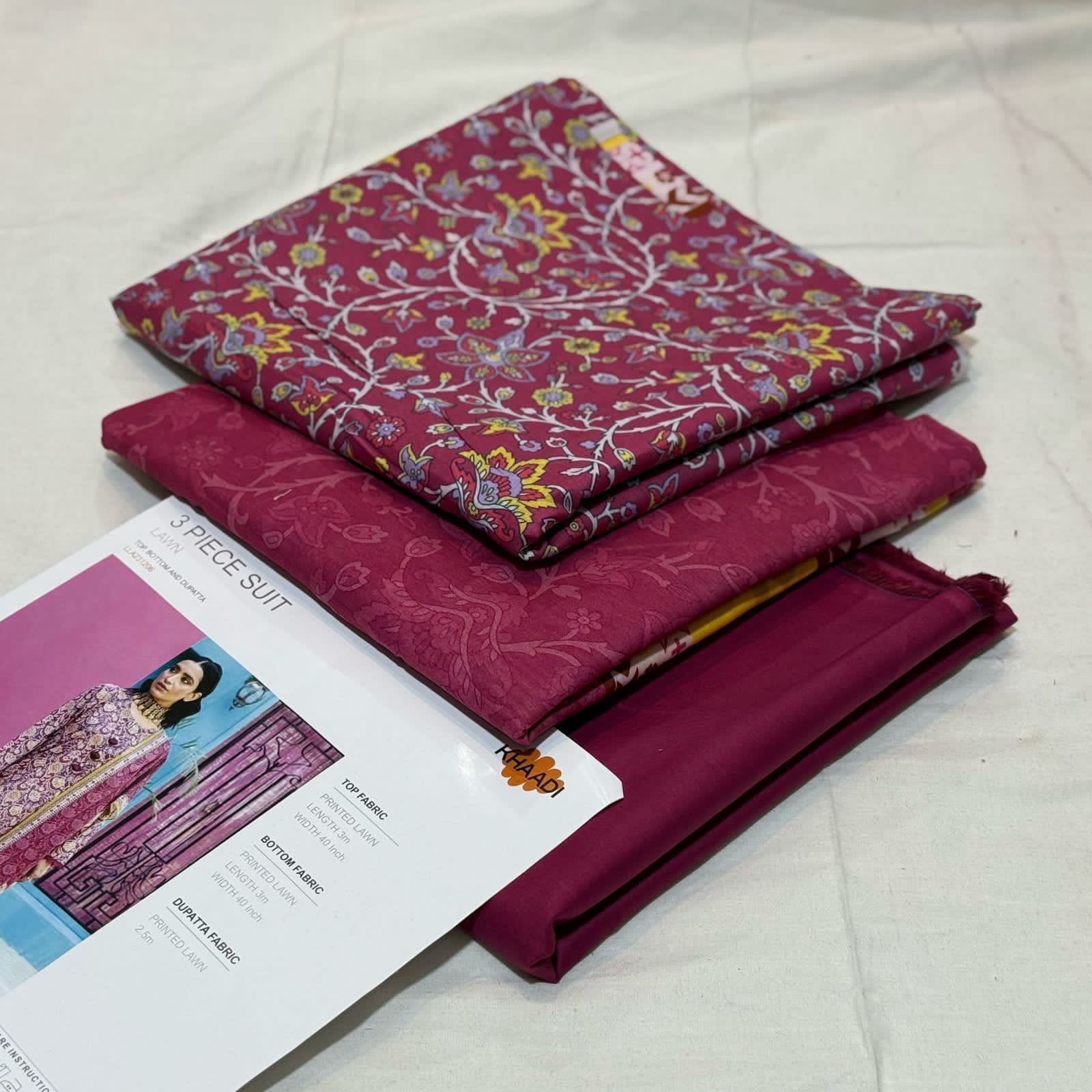 💯 Khaadi Lawn 3pc