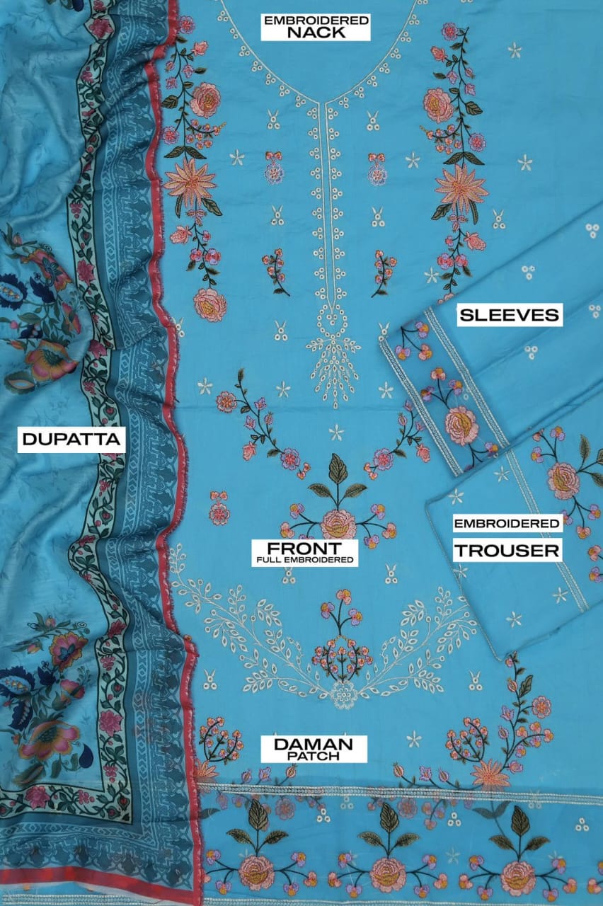 Lawn Embroidered 3pc Replica 8