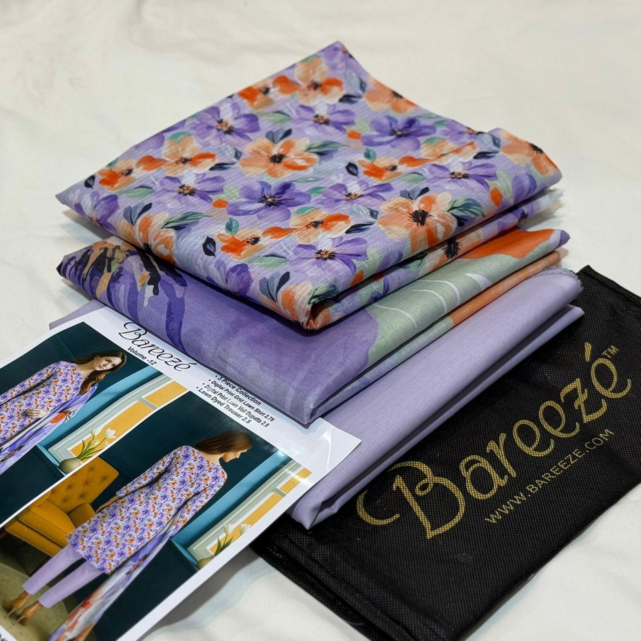 Bareeze Lawn 3pc Original Stock