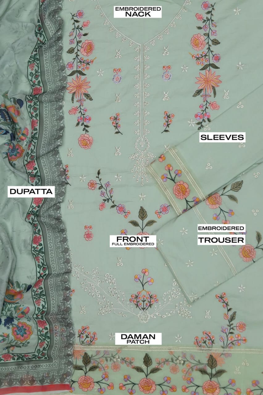 Lawn Embroidered 3pc Replica 9