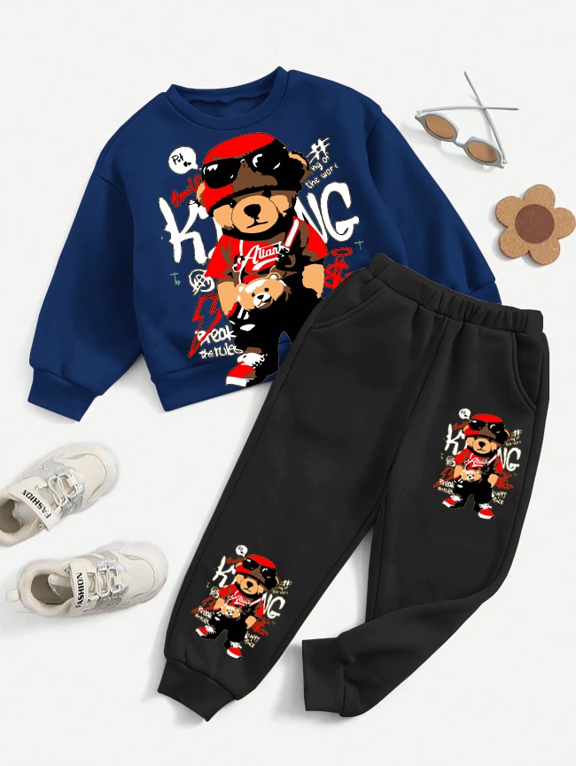 *Kids Winter Collection* 🥶  *_SWEATSHIRT &TROUSER_* 😍  Fabric: *Fleece* 👍🏻