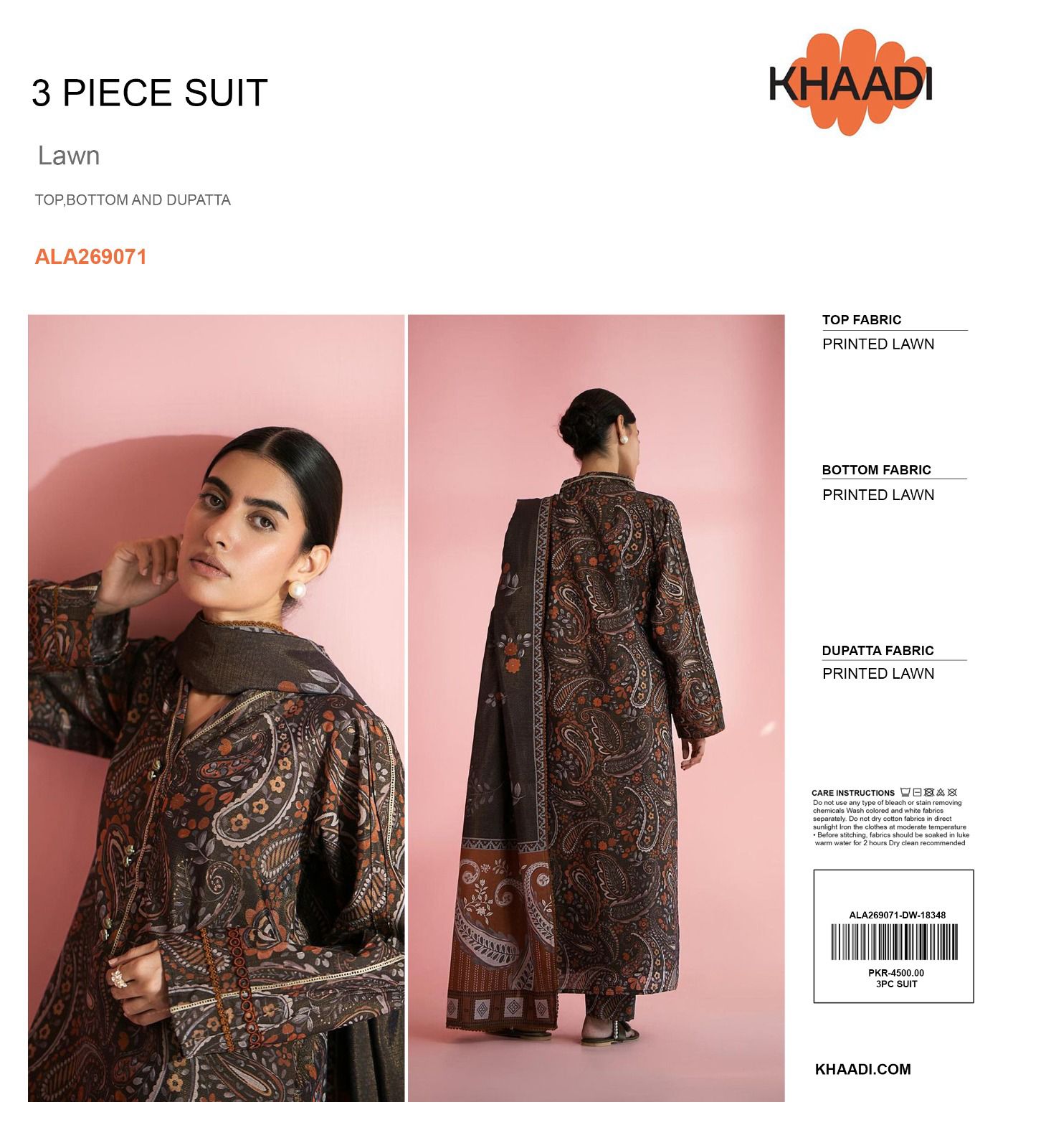 Khaddi Lawn 3pc