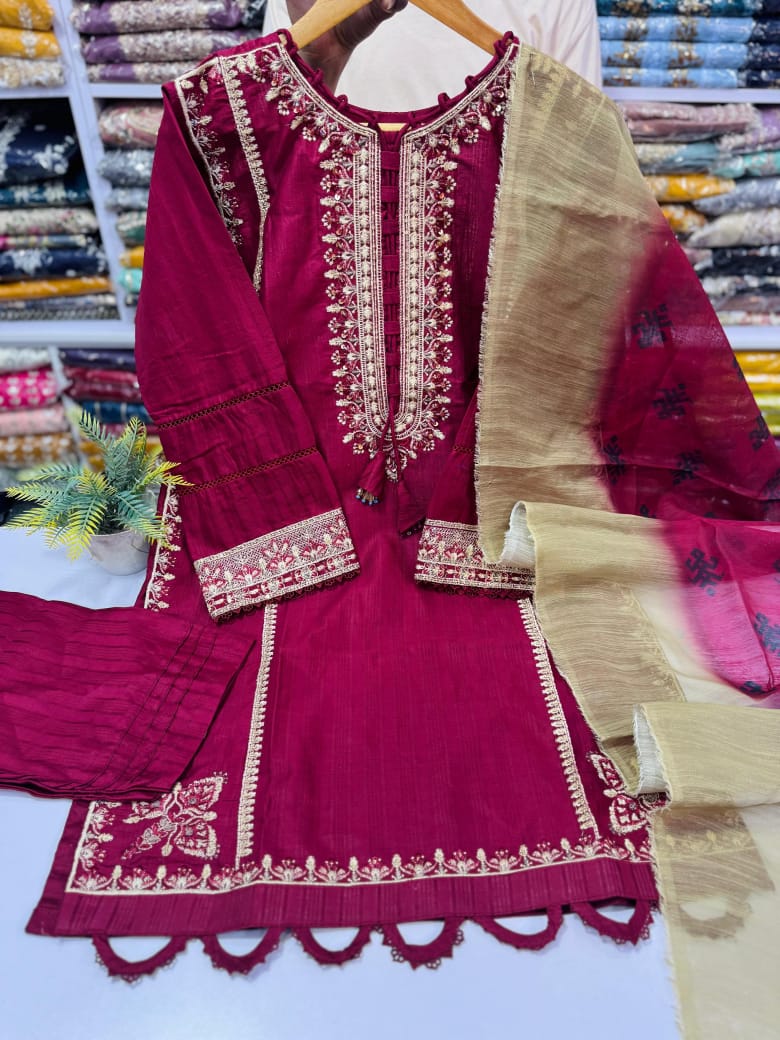 Cotton Embroidered 3pc Stitch 14