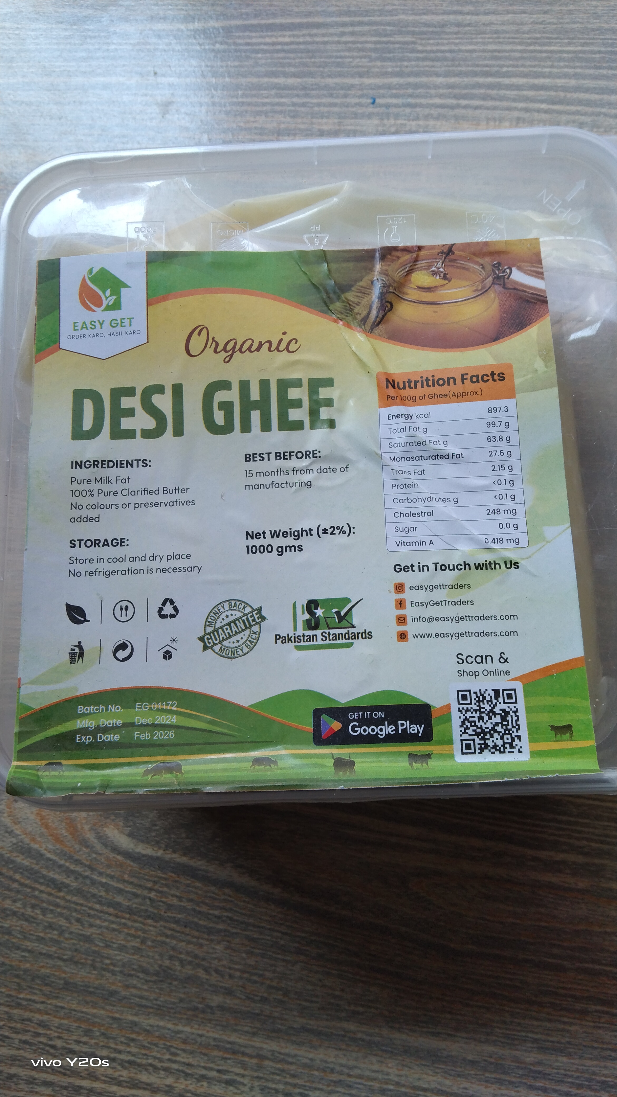 Organic Desi ghee Approved libarti