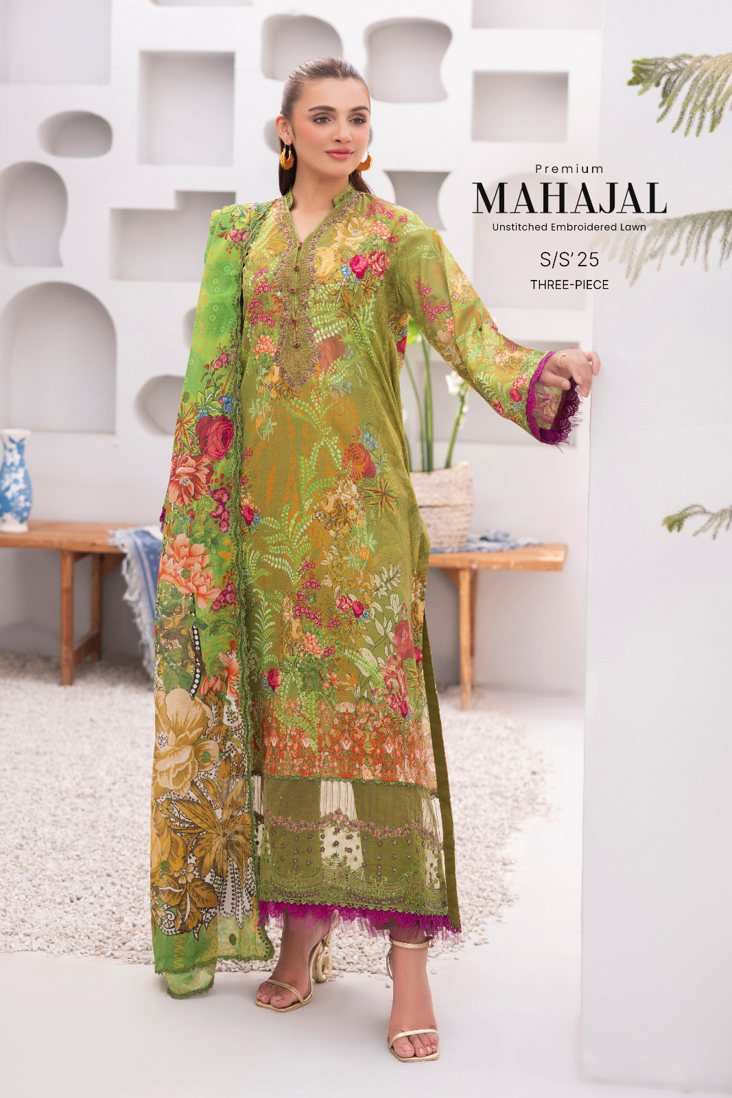 💯 Original Mahajal by Gull Jee Lawn 3pc 1