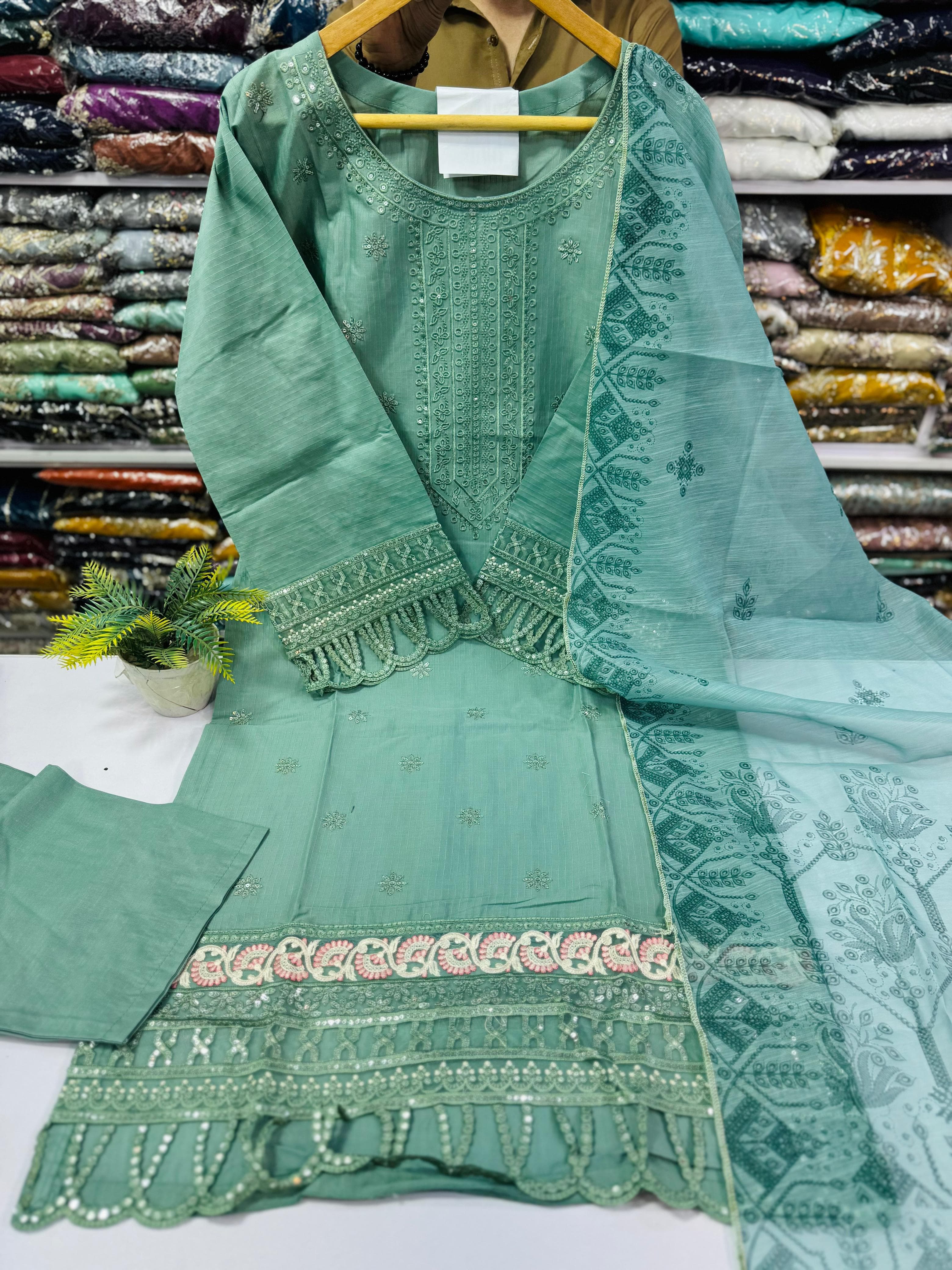 Cotton Embroidered 3pc Stitch 3
