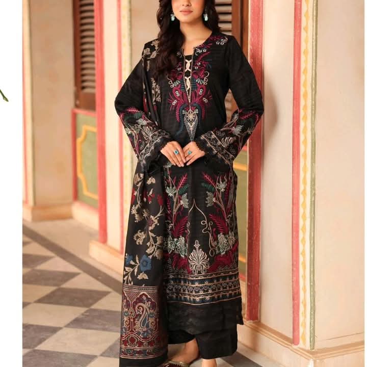 💯 Original Johra Lawn Embroidered 3pc
