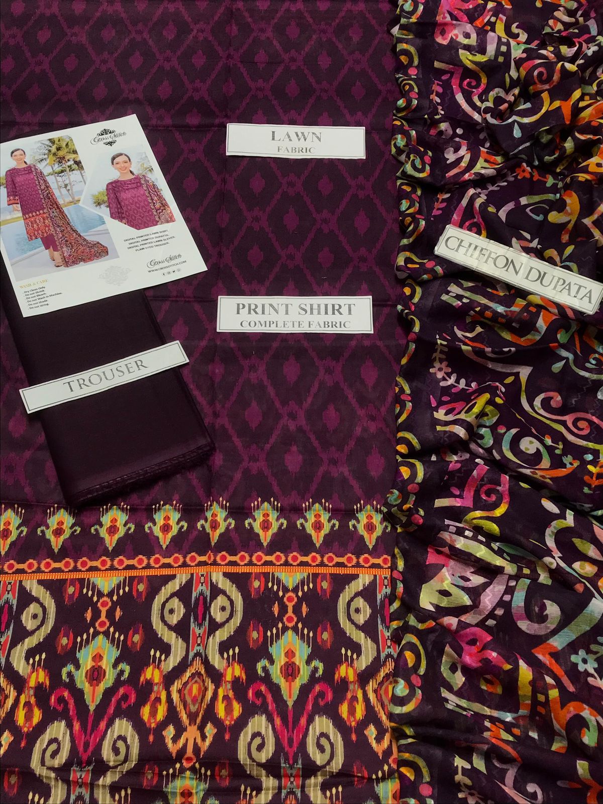 Embroidered Lawn 3pc Unstitch 💞
