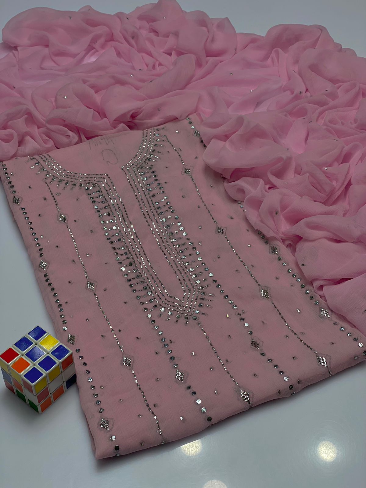 Bamber Chiffon Mukesh 2pc 💞