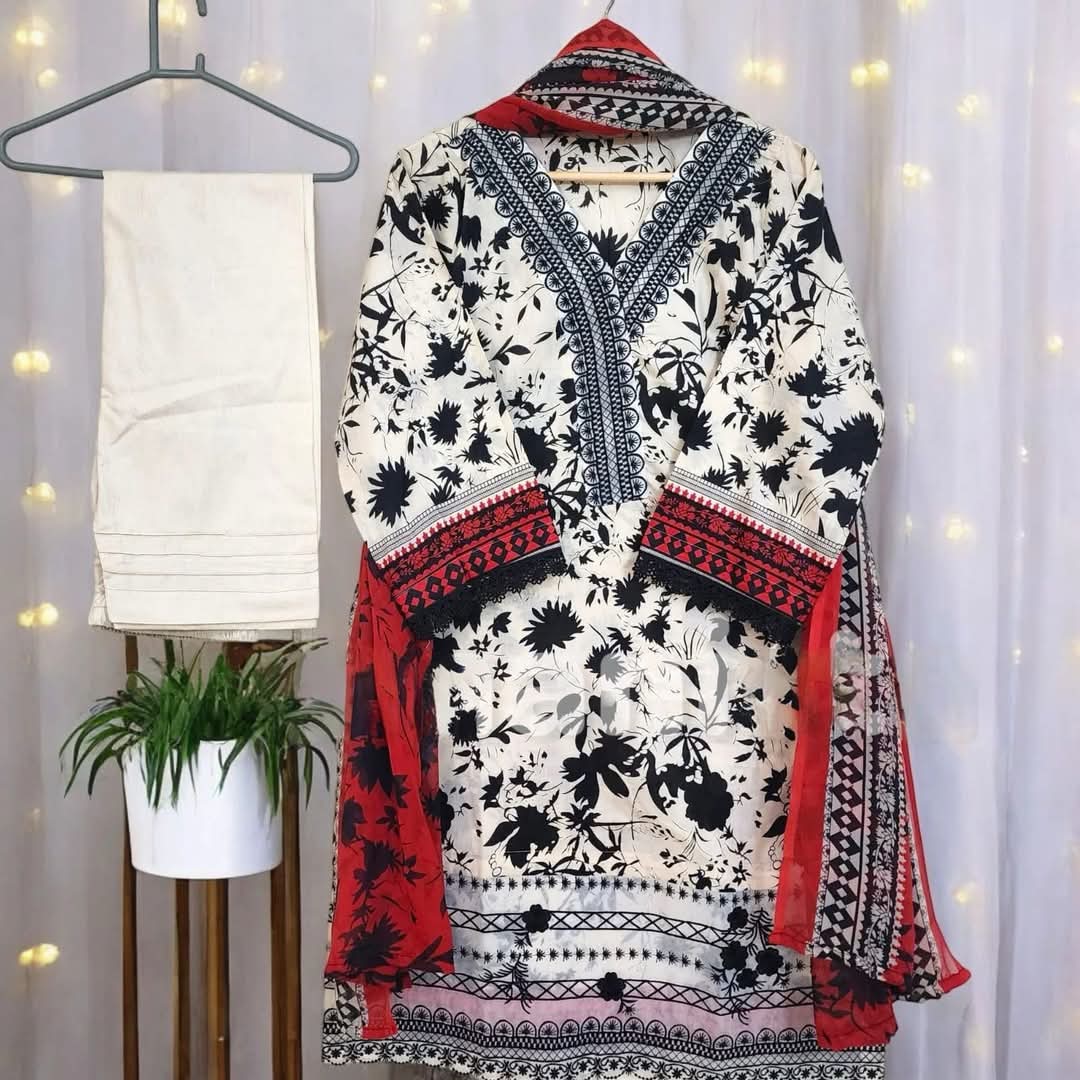 Lawn Stitch 3pc Dress 👗
