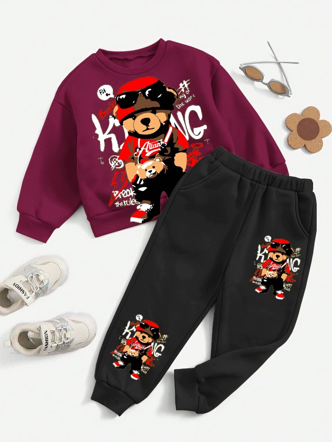 *Kids Winter Collection* 🥶  *_SWEATSHIRT &TROUSER_* 😍  Fabric: *Fleece* 👍🏻
