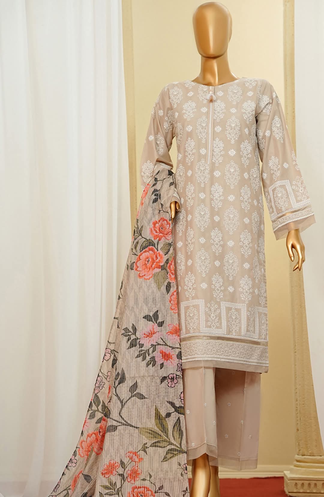 Embroidered Chikan Kari Stitch 3pc 💞