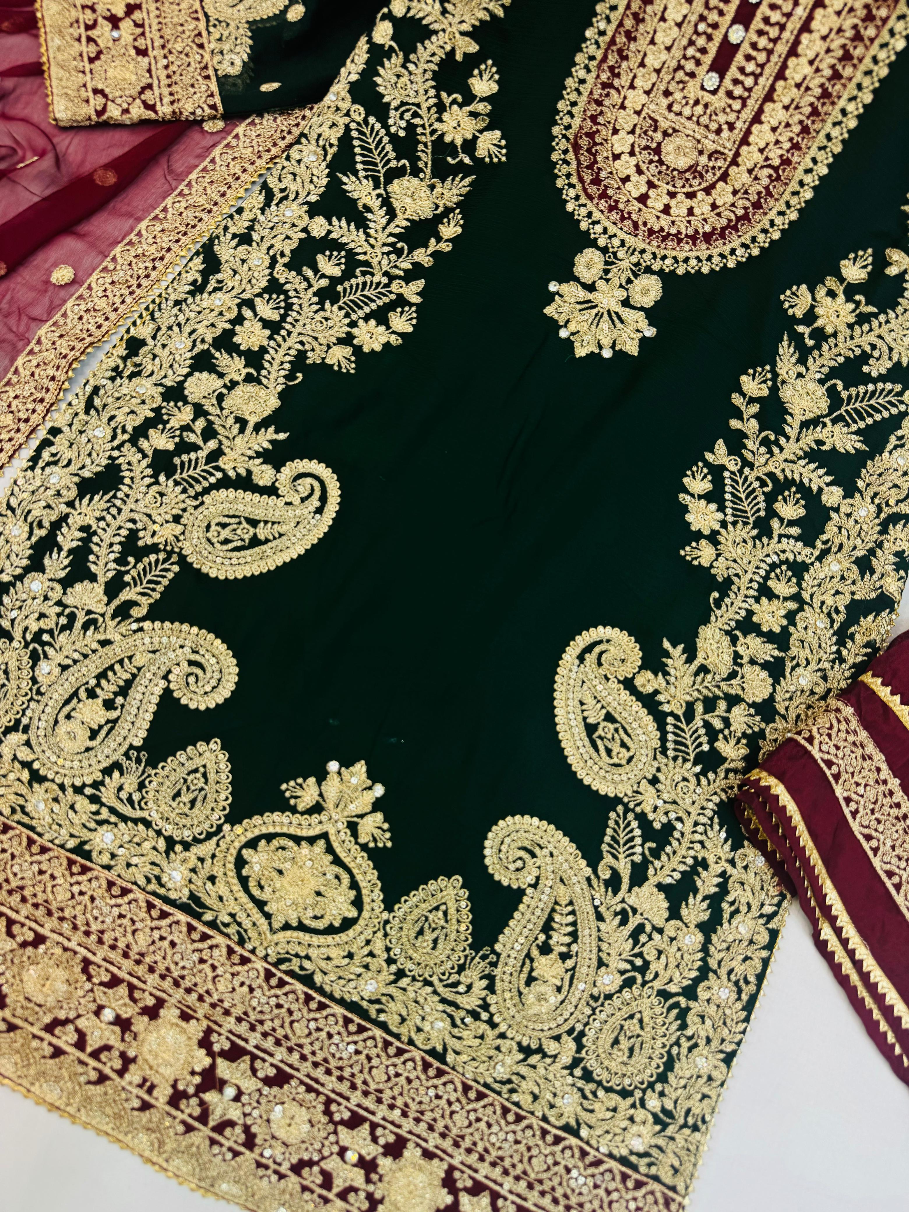 Chiffon 3pc With Plazo Stitch