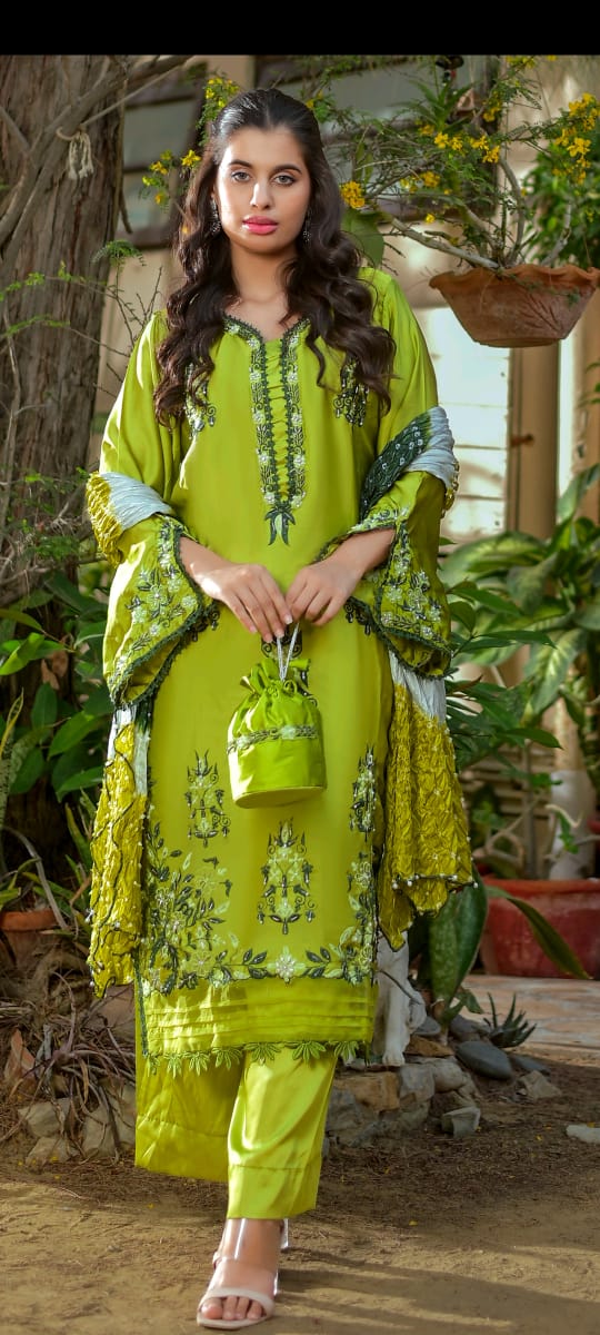 Anmol Silk Stitch 3pc by Mafaz