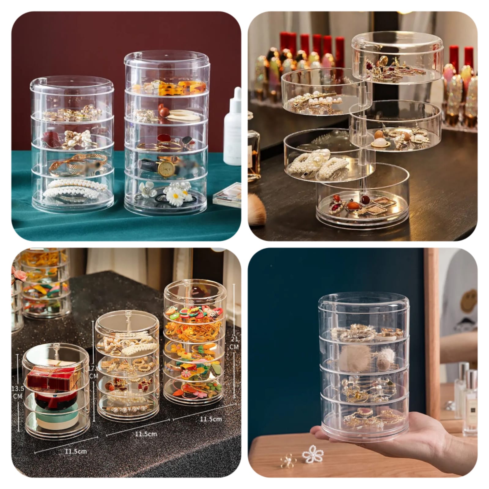 4 layer rotating jewelry box