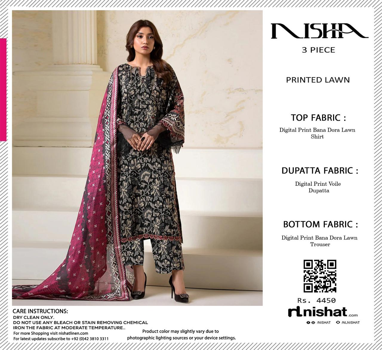Nishat Bana Dora Lawn 3pc 1