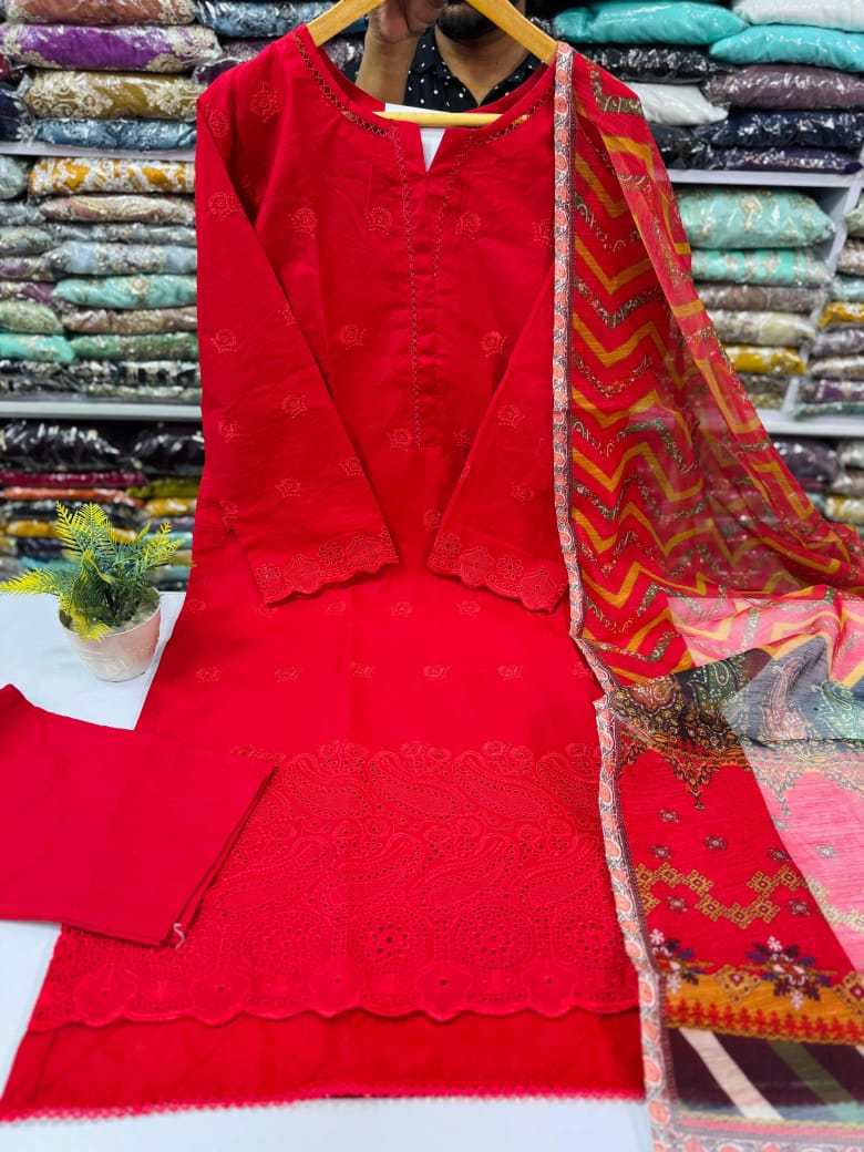 Cotton Chikan Kari Stitch 3pc