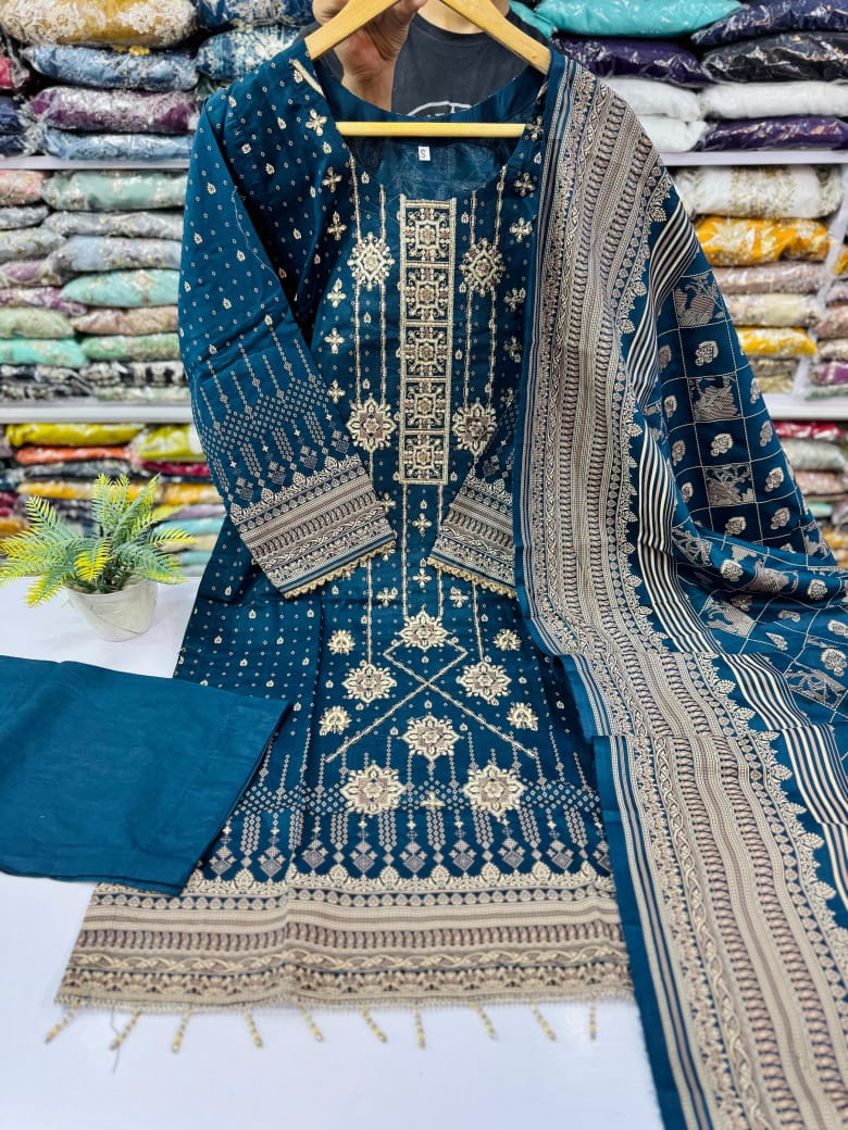 Lawn Printed EMBROIDERED Stitch 3pc Dress