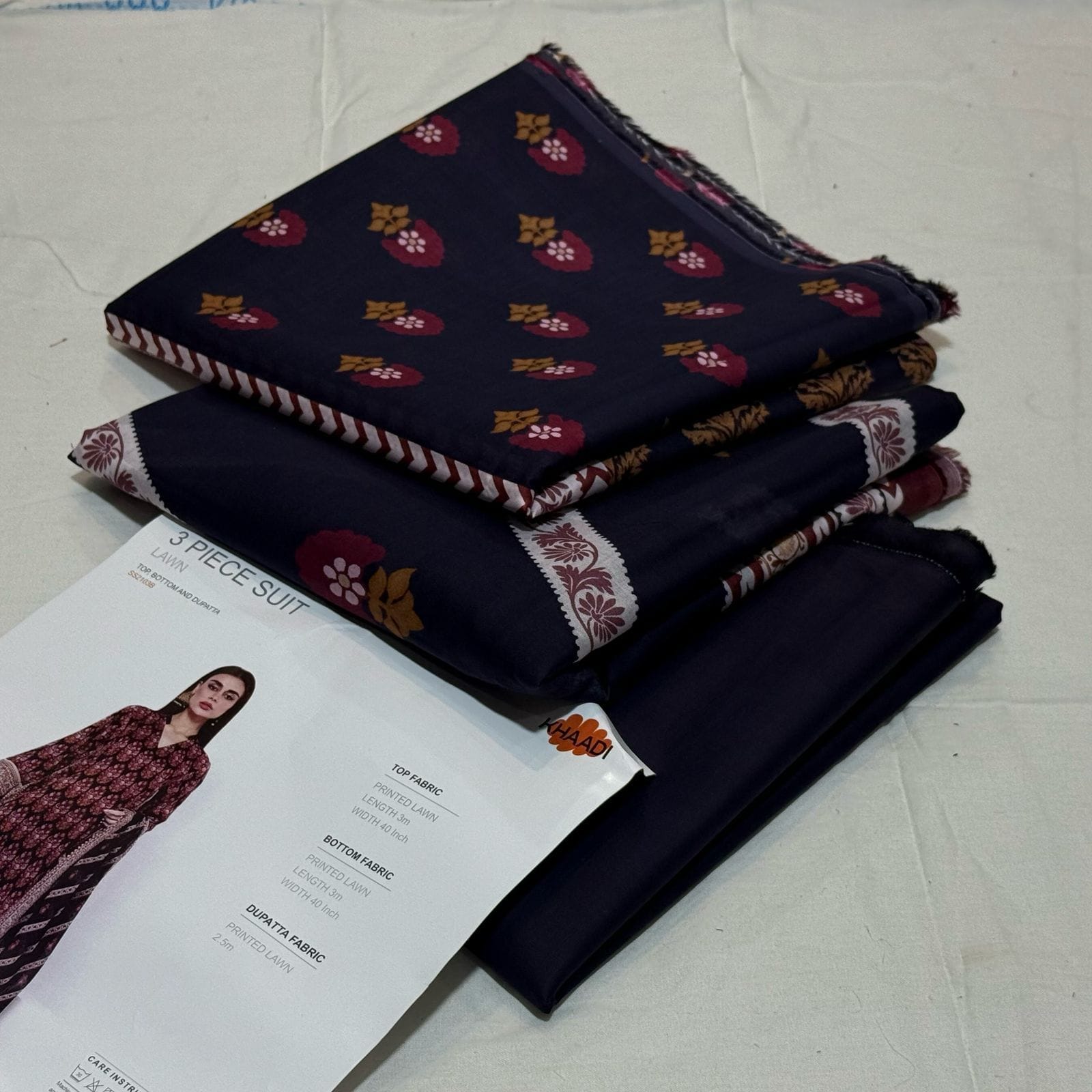💯 Khaadi Lawn 3pc