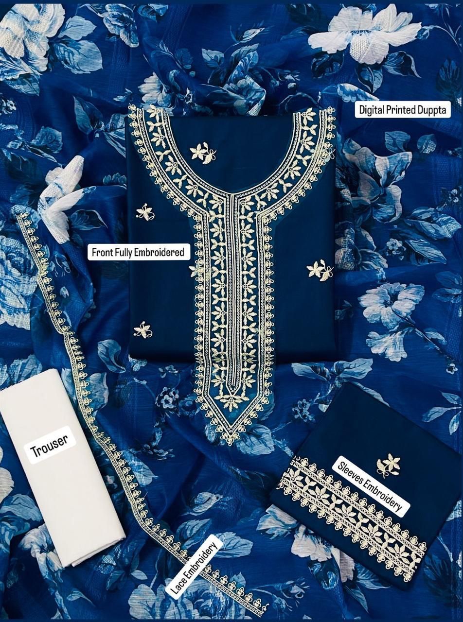 Mix Brand Replica 3pc Embroidered