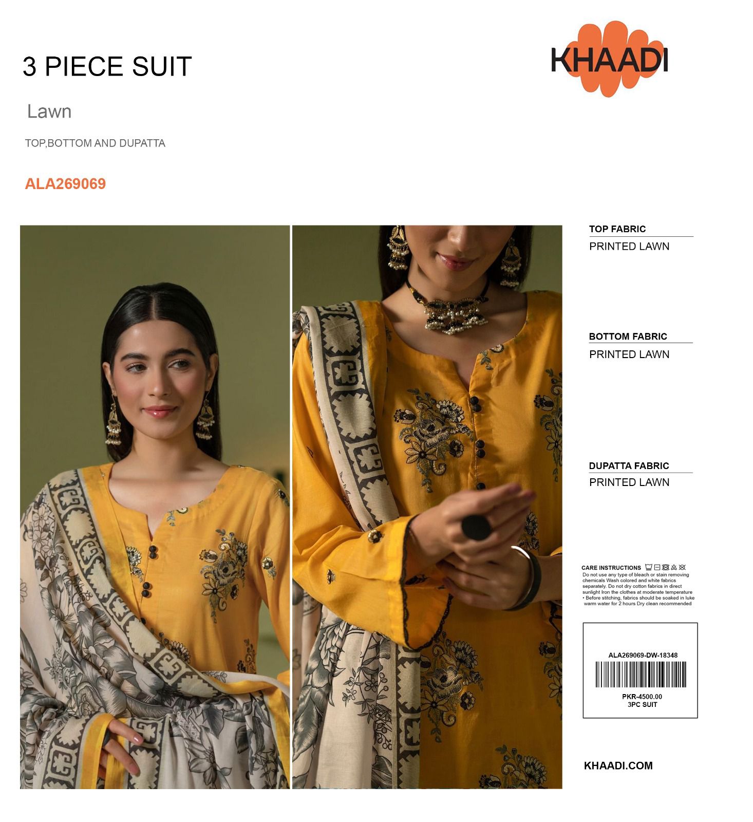 Khaddi Lawn 3pc