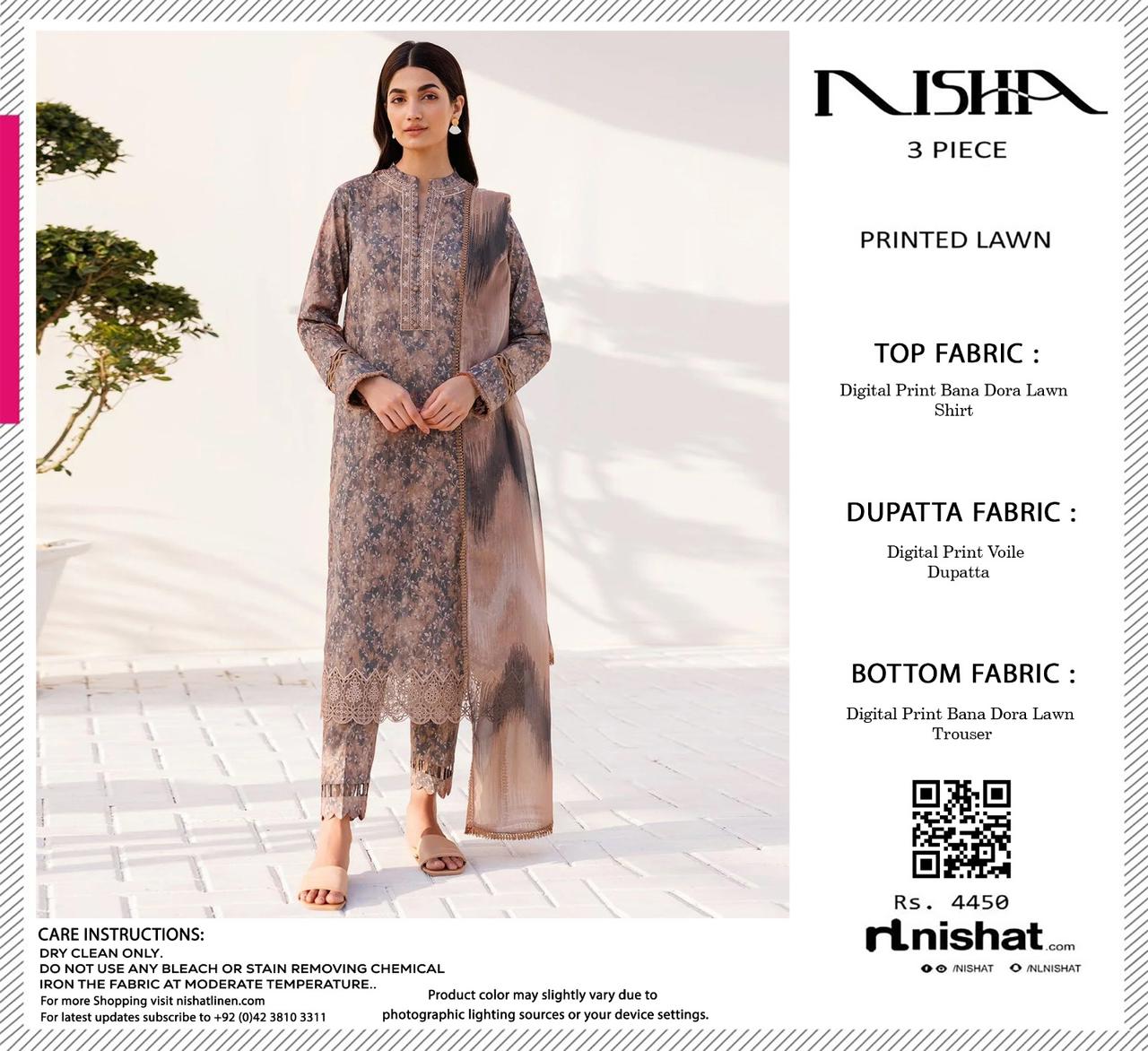Nishat Bana Dora Lawn 3pc 1