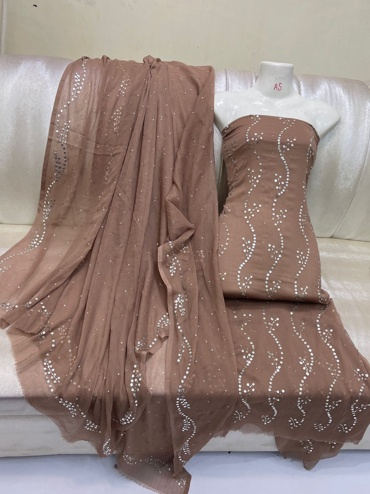 Bamber Chiffon Kamdani 2pc Unstitch 💞