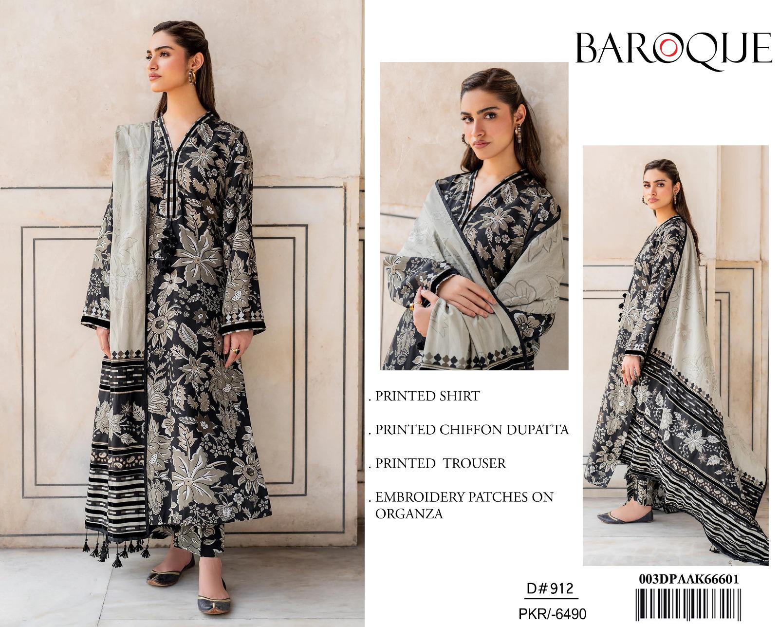 Baroque Lawn 3pc Replica 9