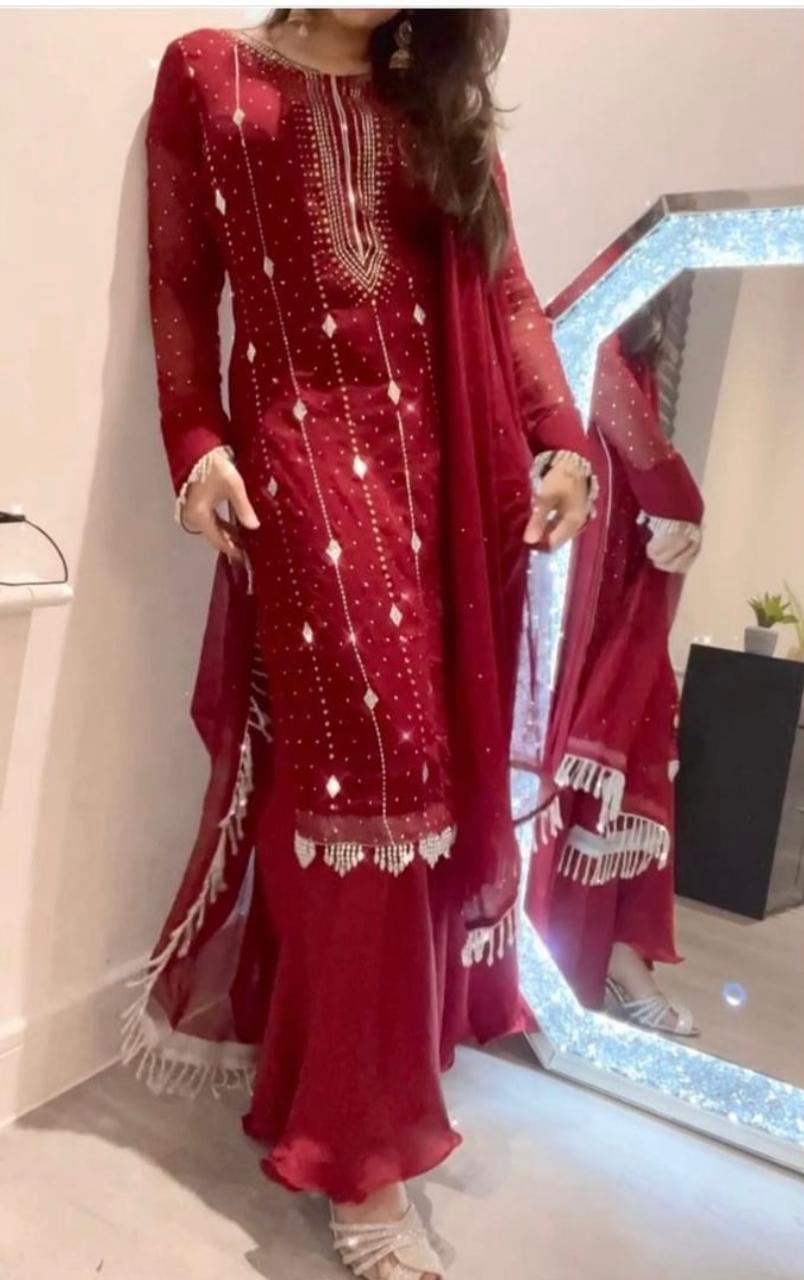 Bamber Chiffon Mukesh 2pc 💞